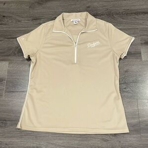 💜Antigua Women’s size Medium, Los Angeles Dodgers tan color top Vintage Classic
